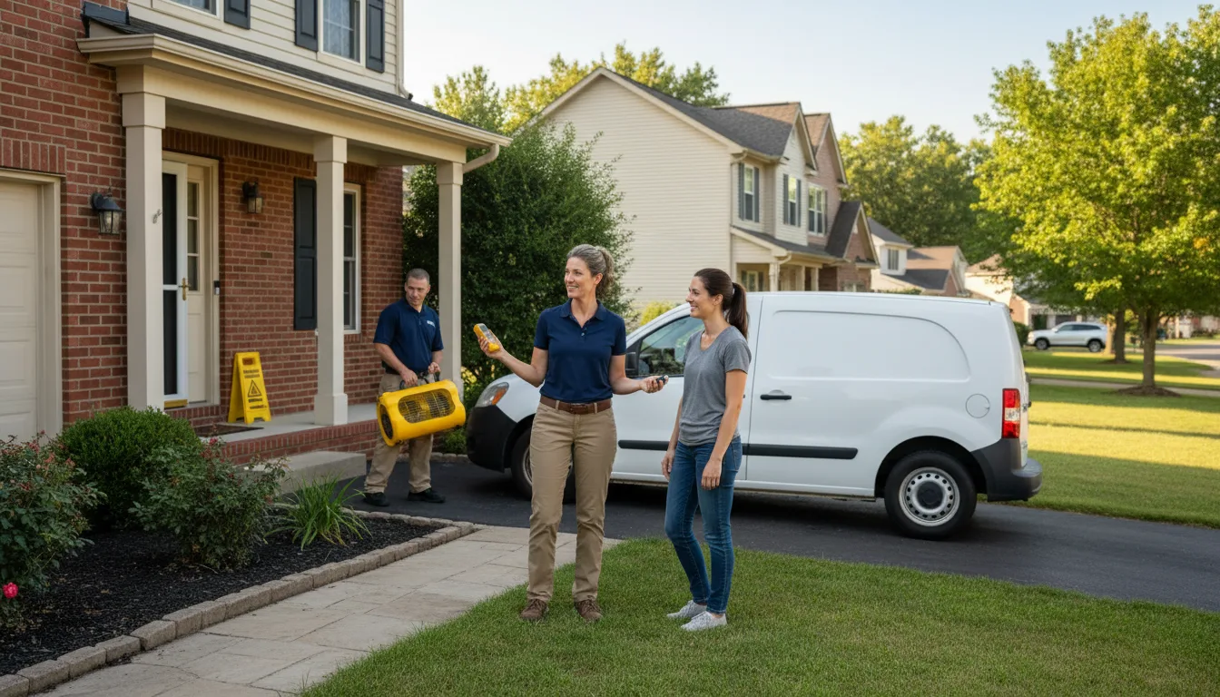 Residential water damage restoration in Royal, IL